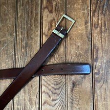 Vintage Men's belt Pierre Cardin Brown Leather dress Belt gold buckle size 42
