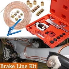 25 ft 3/16 Copper Coated Brake Line Flaring Tool Tube Bender + 20 Fittings Nuts