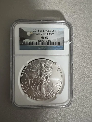 2013 W American Silver Eagle MS 69 NGC Burnished $1 Coin