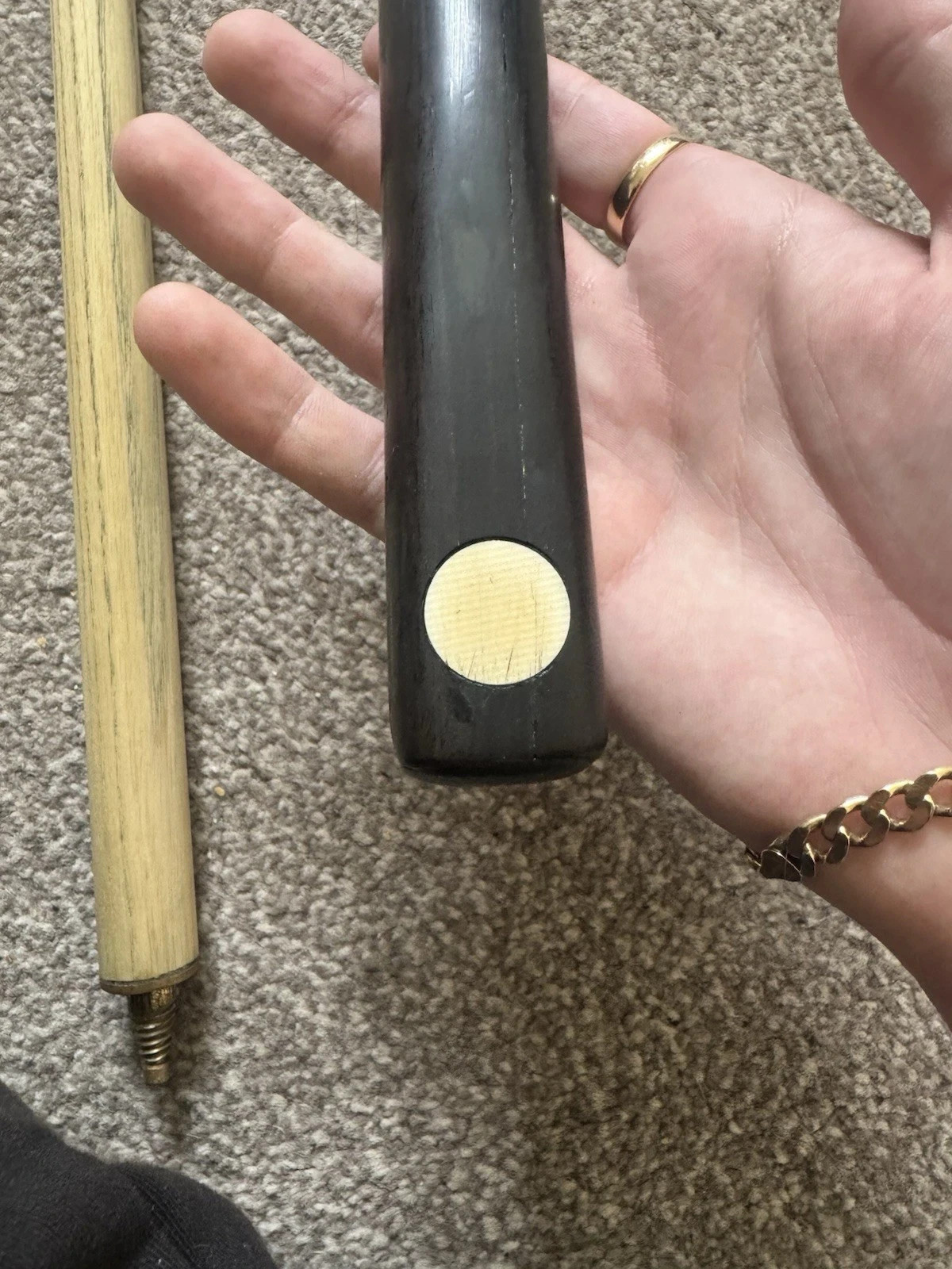Old Tony Glover 3/4 Snooker Cue 55.5 inches long 9.2mm Tip