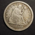 1856  ** SEATED LIBERTY SILVER QUARTER    ** NICE  ** - FREE SHIPPING! C1574
