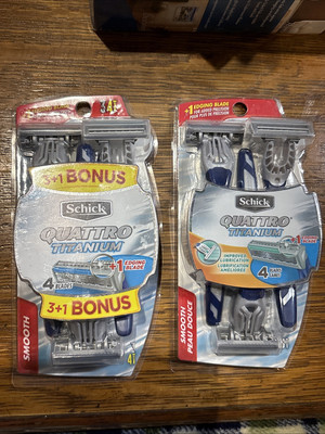 2 Pack Schick Quattro 4-Blade Titanium Disposable Razor New