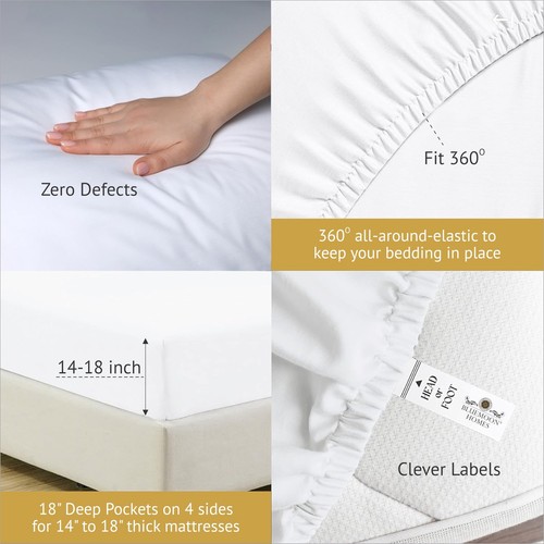 Cal King Bed Sheet Set - Super Soft 1000 Thread Count, Luxury 100 Percent Egy... - Picture 5 of 6