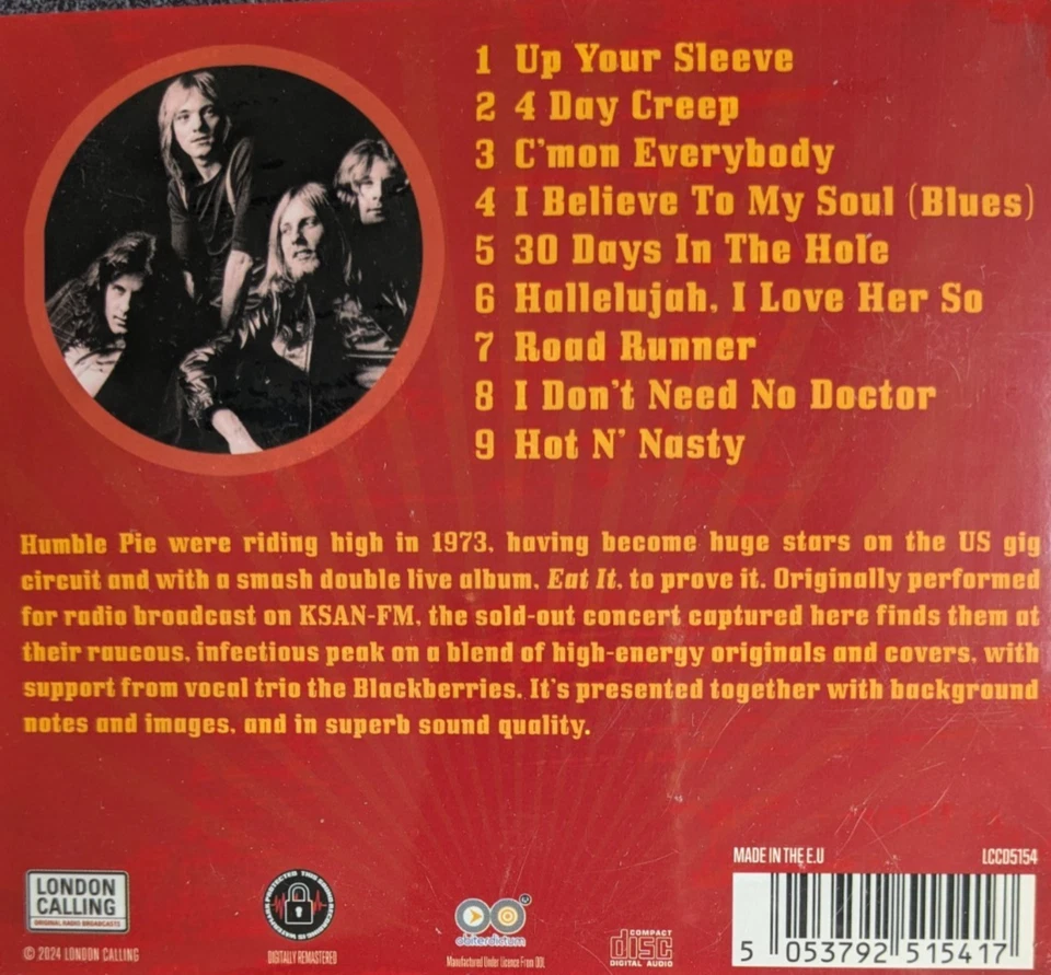 HUMBLE PIE---"Live In San Francisco 1973"---(CD)---NEU & OVP - Bild 2 von 2