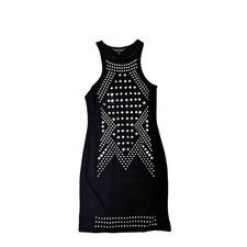 Express Black Rhinestone Studded Bodycon Sleeveless Midi Dress