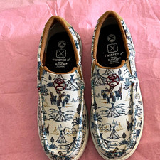 Twisted X Blend85 kids Canvas Slip-On Scenic Print Round Toe Casual US 3