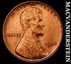 1945 Lincoln Wheat Cent - Red Choice Gem Brilliant Unc  No Reserve  #K4309