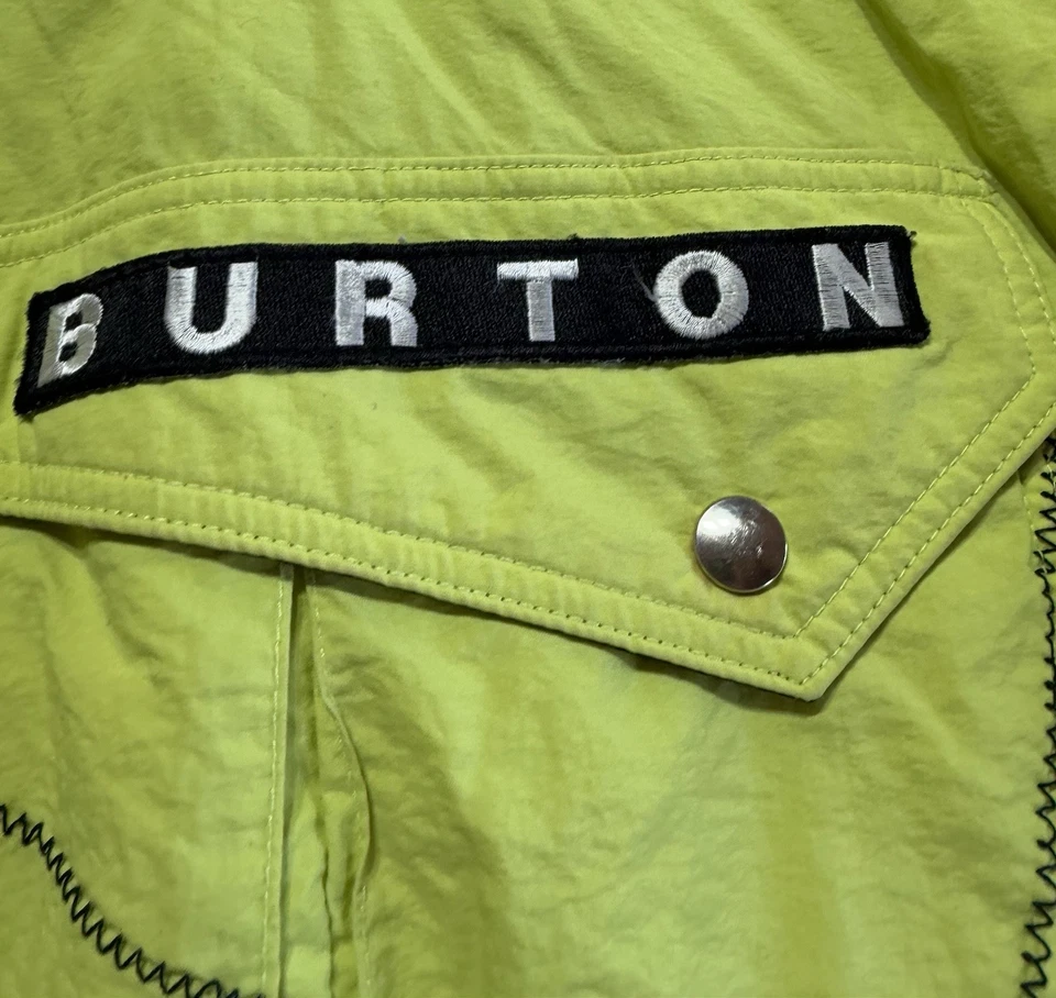 Chaqueta de Snowboard Burton De Colección Para Hombres Grande L Verde Neón Pullover RARA Años 90 80 Foto 3 de 4