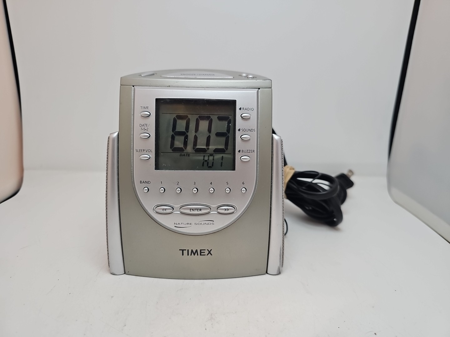 Timex T-309T Nature Sounds Alarm Clock Radio Digital Display Tested Works