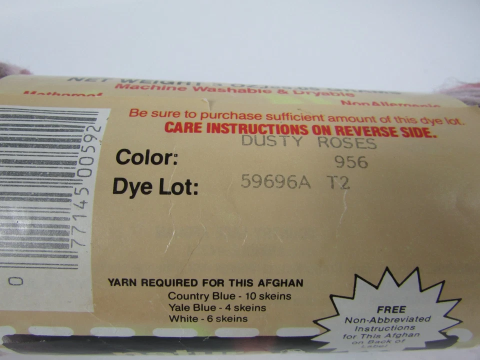 Natura Wintuk DuPont Orlon Yarn Skeins Royal Blue Pink Dusty Roses Lot of 3 - Image 4 of 4