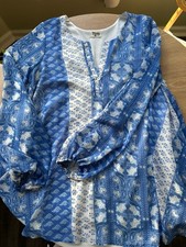 SHOW ME YOUR MUMU Blue Floral Donna Michelle Tunic Mini Dress SIZE LARGE