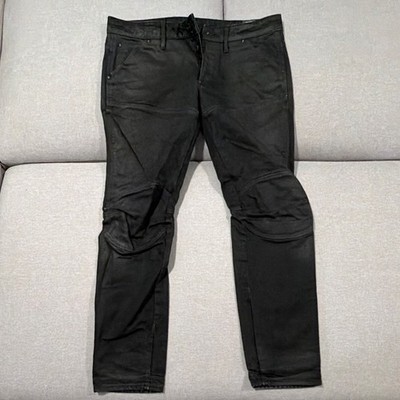 G-Star RAW Men s Slim Straight Fit Black Dark Wash Denim 5-Pocket Logo Jeans
