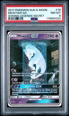 Pokemon 2017 Mewtwo GX 78/73 Alt Art Secret Rare Shining Legends