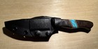 Half Face Blades Field Knife Jr - Walnut w/Turquoise & Mosaic Pins  — photo 6