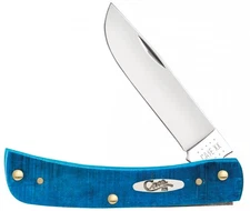 Case xx Sodbuster Jr Knife Sawcut Caribbean Blue Bone Stainless 25590 Pocket