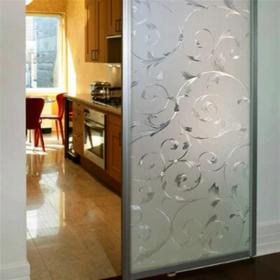 100CM Mattiert Statische Geätztes Glas Fenster Folie 3D Floral Dekorativ Privacy - Bild 1 von 4
