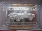 1 OZ  CLASSIC 1971 GM CORVETTE CONVERTIBLE  .999  SILVER RARE BAR INGOT+ GOLD