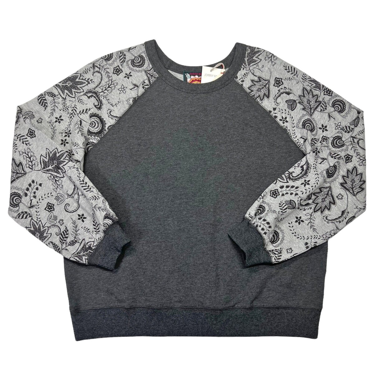 Johnny Was Sz Medium Wanders Bishop Sleeve Sweatshirt Boho Floral