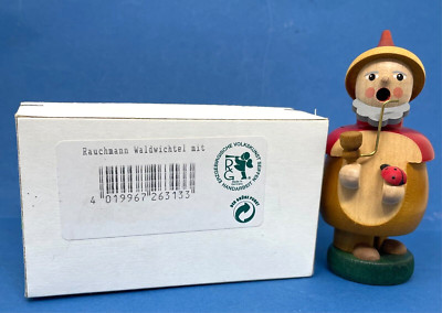 Räuchermännchen Räuchermann Wichtel Waldwichtel Richard Glässer Seiffen 10cm /P5