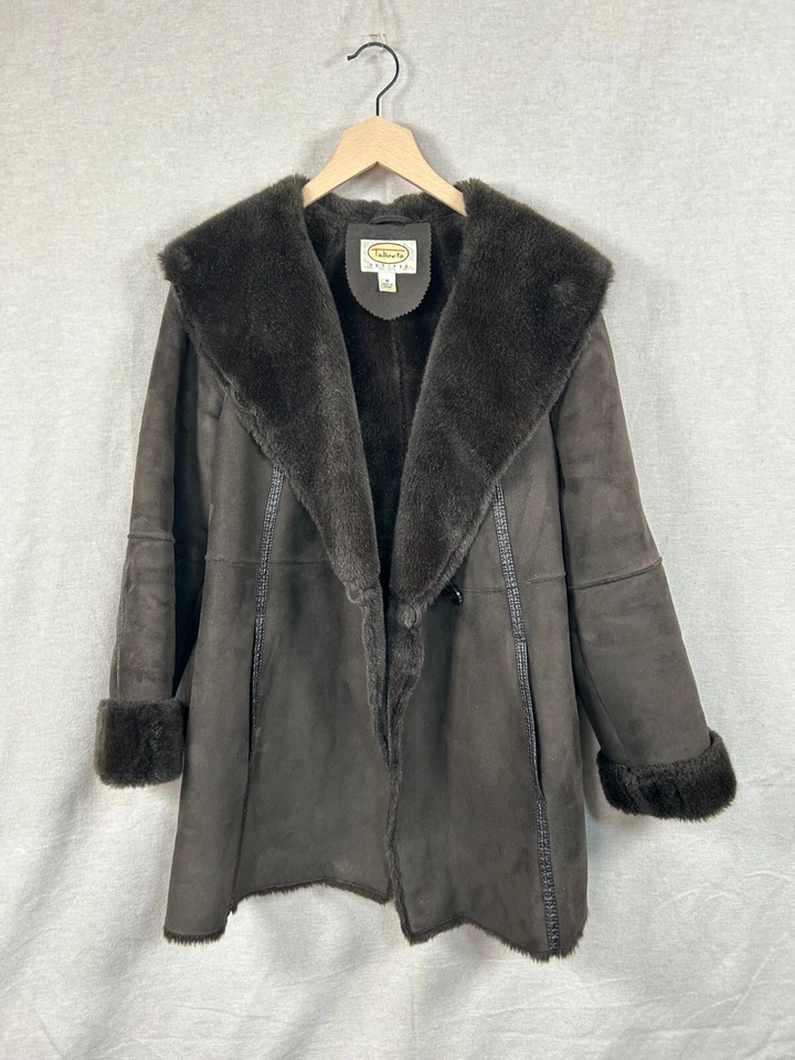 Chaqueta De Colección Talbots Penny Lane Mediana Pequeña Marrón Imitación Gamuza Abrigo Boho Y2K Foto 3 de 4