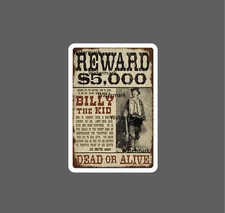 Billy The Kid Sticker Wanted Poster NEW