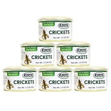 Canned Crickets 6 Pack - Hedgehogs, Sugar Gliders, Skunks, Reptiles, Birds