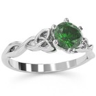 Celtic Trinity Knot Lab Emerald Engagement Ring In 14k White Gold — photo 6