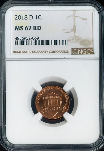 2018 D LINCOLN SHIELD CENT NGC MS67 .