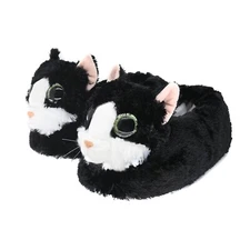 Fuzzy Cat Slippers for Women and Men, Novelty Indoor Animal Slippers for Adult
