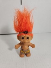 Vintage Russ Troll Doll Native American With Orange Hair 1990s Toys Collectible