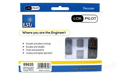 ESU 59620 LokPilot 5 Mobile DCC Decoder 8 Pin Harness NEM652 for HO Scale NIB