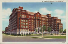 De Paul Hospital St. Louis Missouri c 1930's Linen Postcard MO