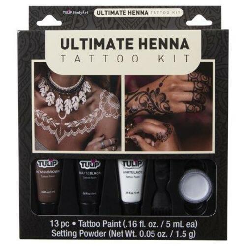 Tulip Ultimate Henna Inspired Kit Three Natural Colors Temporary Body