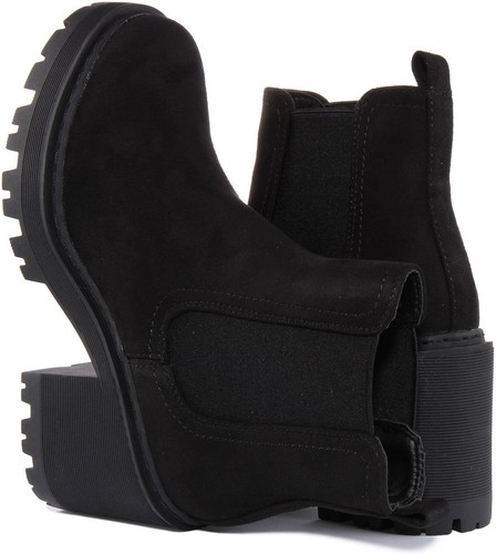 City Shoe Fuzzy1 High Heel Chelsea Womens Boot Black Suede UK 3 - 8 - 第 4/6 張圖片