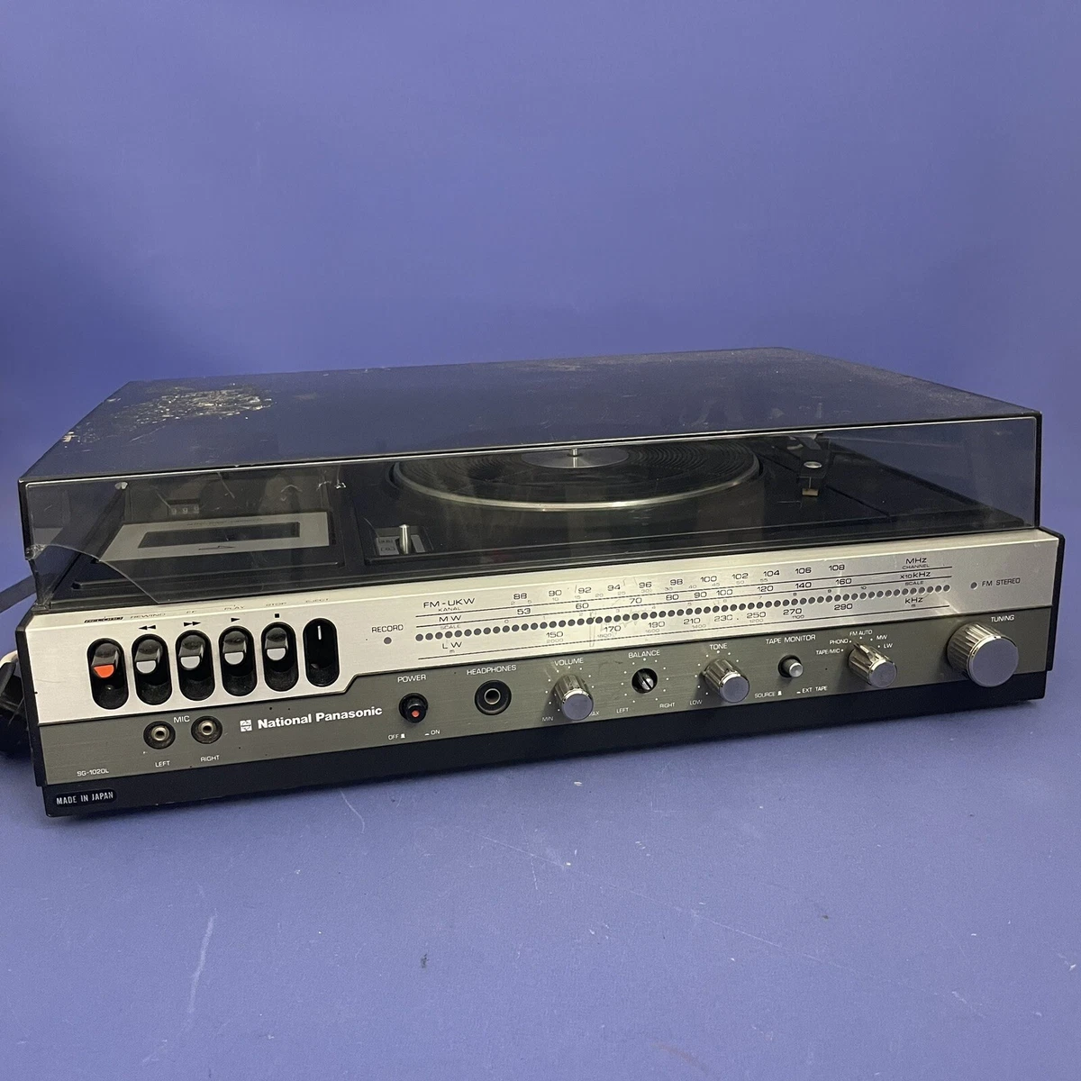 National Panasonic SG 1020l Music Centre System Record Tape Deck Working