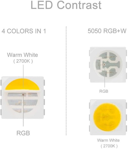 BTF-LIGHTING 5050 RGBW RGB + Warmweiß (2700K-3000K) 4 Farben in 1 LED 5m 16,4 Fuß - Bild 4 von 9
