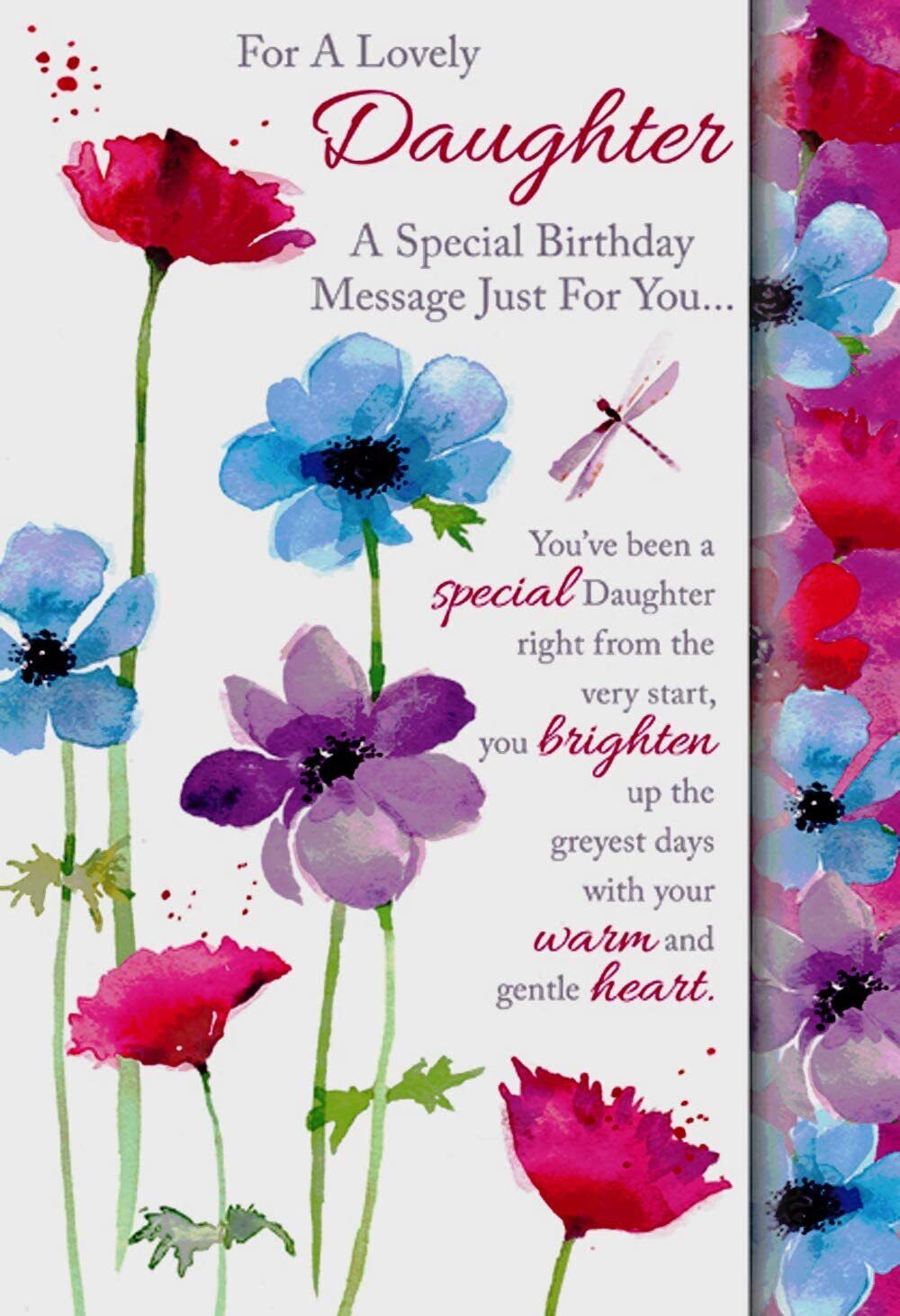 For A Lovely Daughter Happy Birthday Flower Scene Quality Greeting ...