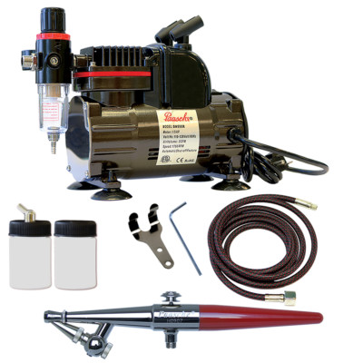 Paasche 1/5 HP Airbrush Compressor w/ H Single Action Airbrush