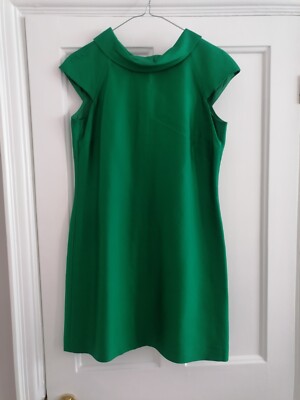 Hobbs Emerald Green Shimmer Shift Dress, Size 10 UK