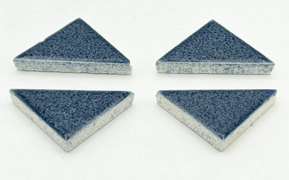 8 pc. Blue Cobalt Triangle Ceramic Tile Crystalline by American Olean Mosaic MCM - Image 2 of 4