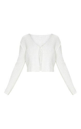 White Tie Front Cardigan - PLT Size 8 | eBay