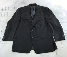 Vintage Hart Schaffner  Marx Sport Coat Mens 46R Dark Navy Blue Two Button Wool