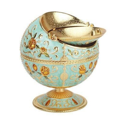 Vintage Windproof Ashtray with Lid Metal Portable Cigarettes Ashtray for Outdoor
