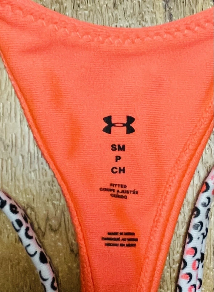 女士 Under Armour 运动文胸锻炼压缩尺寸小号橙色和灰色 — 第 4/4 张图片