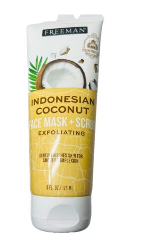 Freeman Indonesian Coconut Mask + Facial Scrub Exfoliant 6 Fl Oz Brand New - Picture 2 of 3