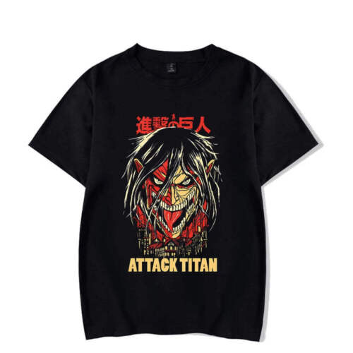 Anime Attack On Titan T-Shirt Hip Hop Oversized Streetwear Vintage Printed Washe - Picture 19 of 63