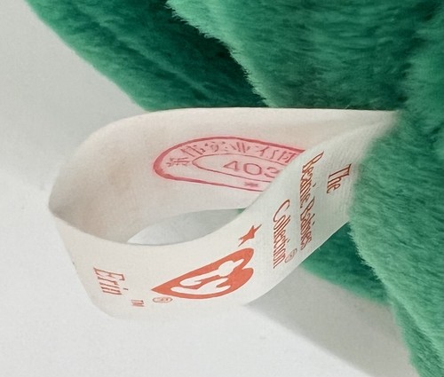 Ty 1997 Erin Shamrock St. Patrick's Day 8" Beanie Baby Bear Tush Tag Stamp - Picture 7 of 8