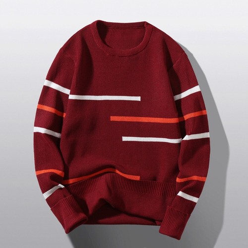 Men Knitted Crew Neck Pullover Warm Slim Long Sleeve Sweater Casual Tops T-Shirt - Picture 16 of 32
