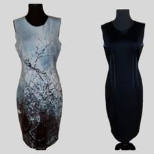 Elie Tahari Sz 10 12 Neoprene Scuba Reversible Atlantis Sheath Pencil Dress NWT