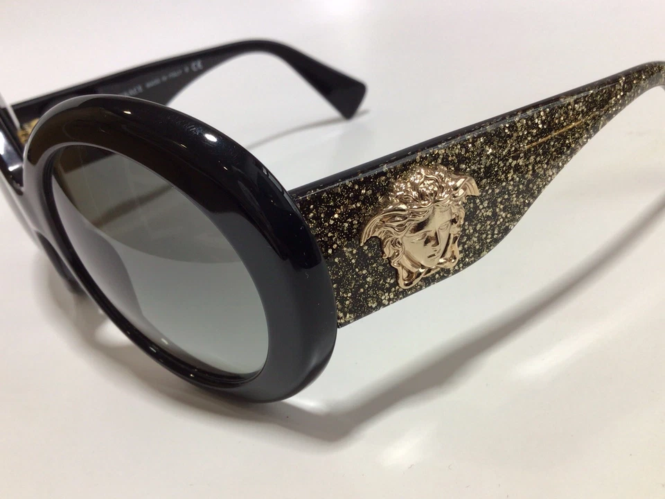 VERSACE GOLD MEDUSA Black SUNGLASSES ( 55-20  140 ) - SPECTACULAR/ NEW - Image 4 of 4
